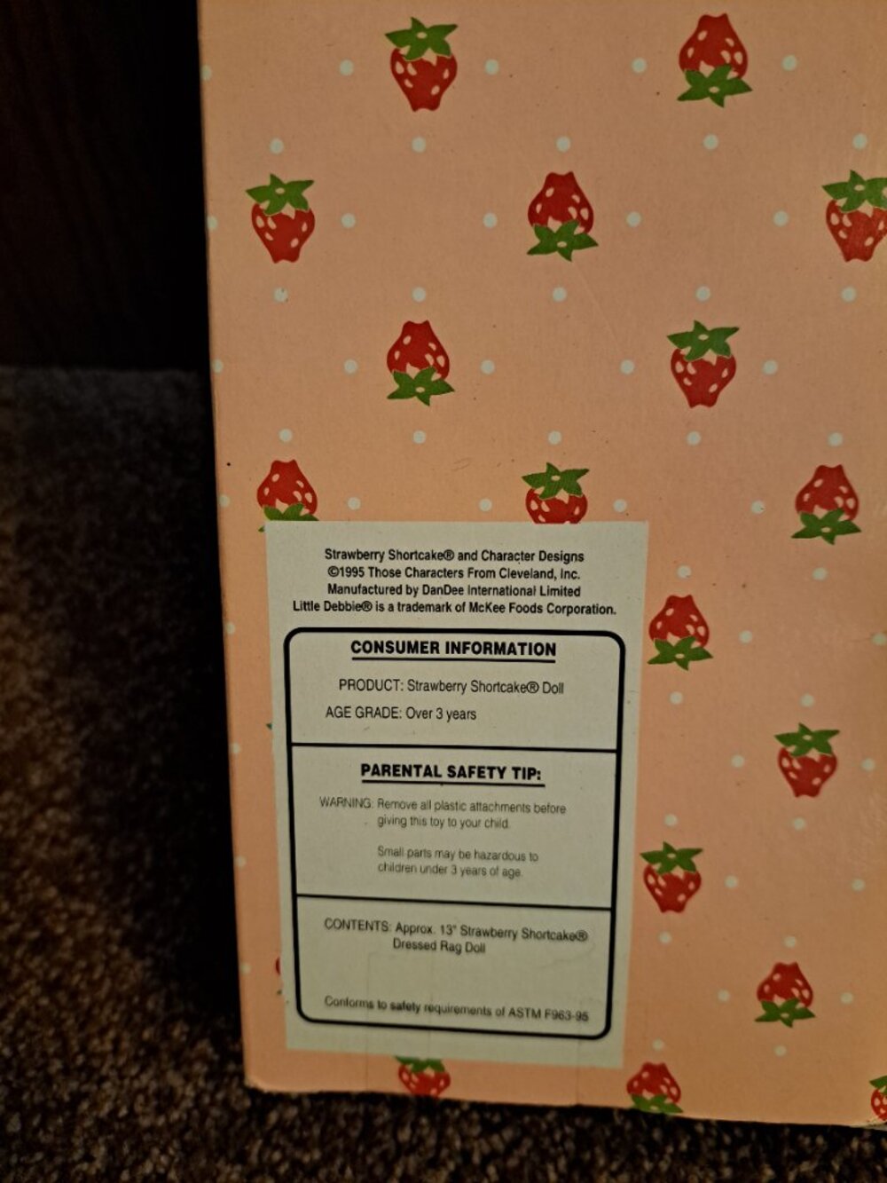 NWT Vintage Strawberry Shortcake cloth rag doll, special by Little Debbie Snacks - Picture 9 of 12